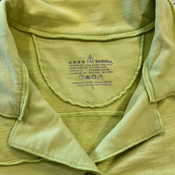 Funky Neon Buddha Lime Green Jacket, L - Picture 9 of 9